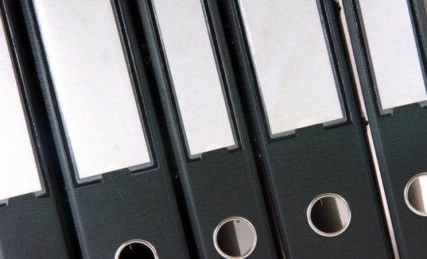 business archive folders closeup for background use